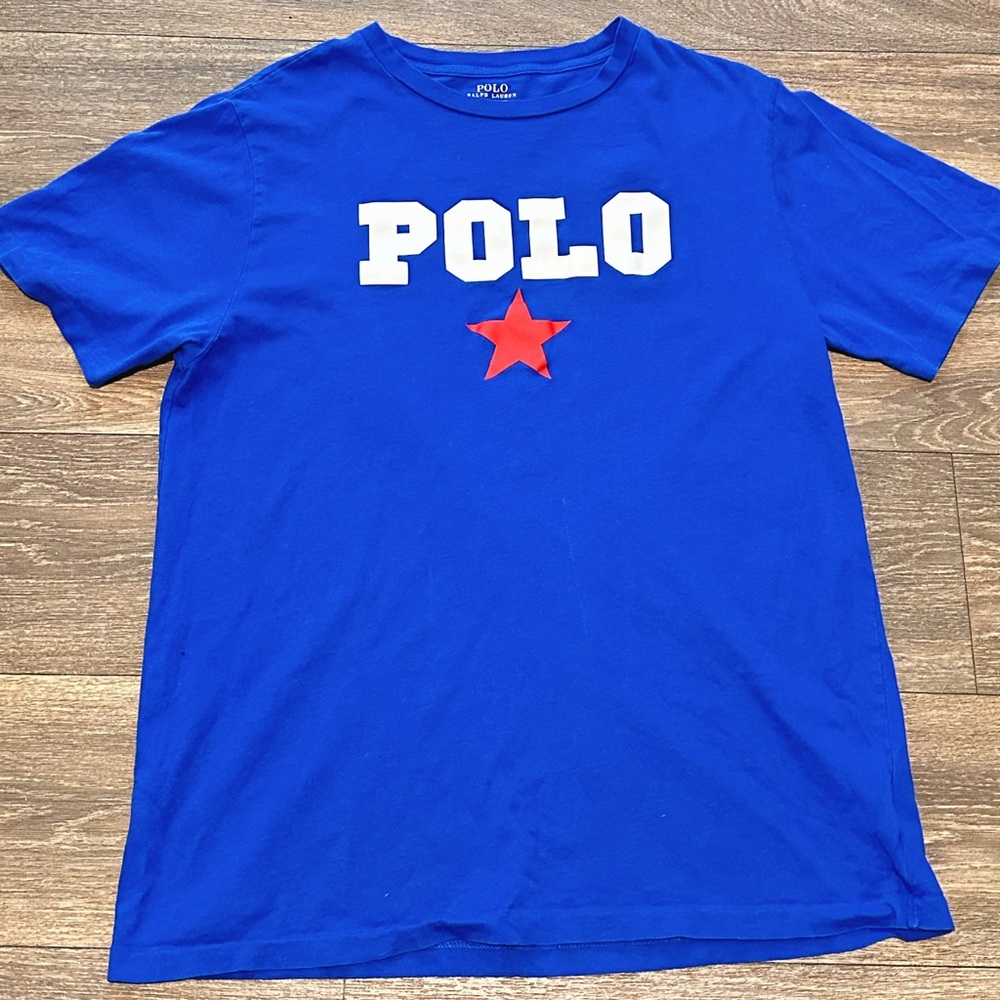Polo by Ralph Lauren Blue Tee with Red Star
